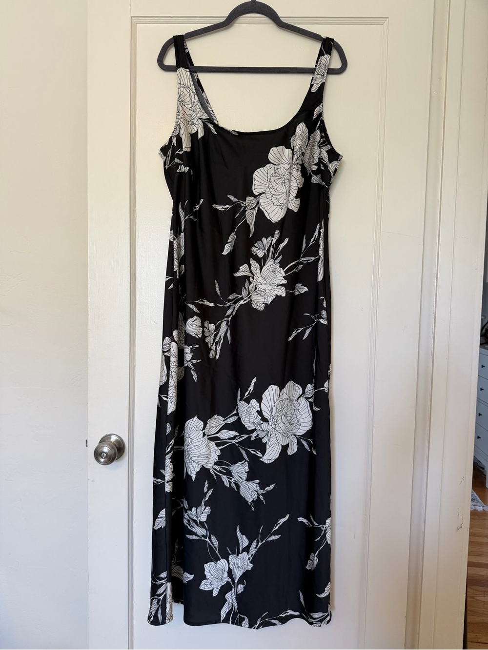 Black Floral Slip Dress - Elegant Women's Dress